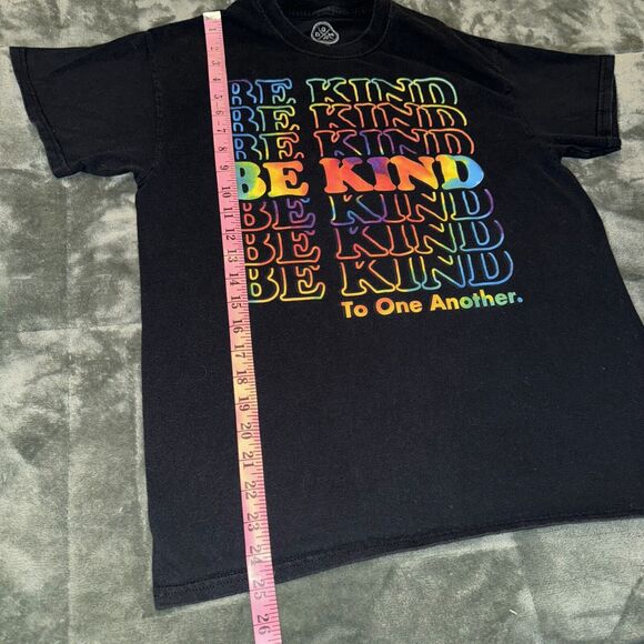 DOM T-Shirt Men's Medium Black 100% Cotton Be Kind To One Another Graphic Print - Picture 5 of 6